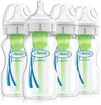 Dr Brown's Options+ Anti-Colic Baby Bottles, Four Pack, 270 ml Bottles