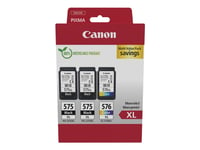 Canon Pg-575Xlx2/Cl-576Xl Multipack - 3-Pack - Lång Livslängd - Svart, Färg (Cyan, Magenta, Gul) - Original - Hängande Låda - Bläckpatron - För Pixma Tr4750i, Tr4751i, Tr4755i, Ts3550i, Ts3551i