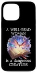 Coque pour iPhone 13 Pro Max A Well Read Woman is a Dangerous Creature Floral Book Reader