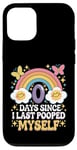 Coque pour iPhone 12/12 Pro 0 Days Since I Last Pooped Myself Blagues Puns Gags Meme Retro