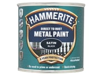 Hammerite Direct to Rust Satin Finish Metal Paint Black 250ml HMMSFSB250