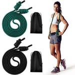 Lot de 2 cordes d'exercice à double tresse avec 2 sacs en tissu à longueur réglable pour entraînement à la maison, à la salle de sport, à l'intérieur et à l'extérieur, 2,7 m