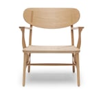 Carl Hansen - CH22, Oiled Oak, Chord Natural - Fåtöljer - Hans J. Wegner - Träfärgad - Naturmaterial/Trä