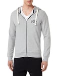 JACK & JONES Jjmikk Sweat Zip Hood Veste à Capuche, Gris Clair chiné, L Homme