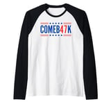 THE COMEB47K Funny President Trump 47 Comeback Pun MAGA 2024 Raglan Baseball Tee