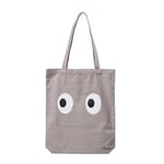 Fisura Tote bag yeux gris. Sac 100% coton. Sac fourre-tout original. Boules d'achat en coton. Sac fourre-tout gris. 43 cm x 37 centimètres, Yeux, gris, Utilitaire