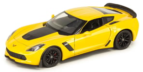 WELLY - Voiture sportive CHEVROLET Corvette Z06 de 2017 de couleur jaune - 1/...