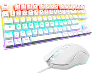 Combo Mercury-Pack Clavier Et Souris Gamer Mécanique Programmableclavier Gaming Mécanique Tkl,Rgb,Switch Red,Azertysouris Gaming Rgb,6 Boutons 7200 Dpi [Blanc]-New