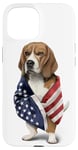 Coque pour iPhone 15 Beagle Dog Patriot Wrap dans le drapeau des USA American Spirit