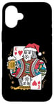 Coque pour iPhone 16 Plus King Of Hearts With Beer Jeu de cartes vintage pour amateur de bière