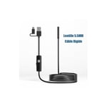 M-e - Endoscope 3 en 1 type-c Micro usb 5.5MM Android Mini caméra tuyau voiture Inspection 6 led étanche pour Smartphone pc