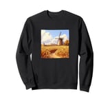 Wheat Fields With Windmills Landscape Vintage Graphic Sweatshirt