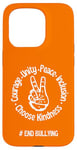 Coque pour iPhone 15 Pro Unity Day Orange Anti Bullying Peace Love Sign Language