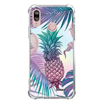 Evetane - Coque Silicone pour Huawei P20 Lite - Protection Souple et Renforcée - Coins Antichocs - Fine et Transparente - Coque Arrière - Ananas Violet