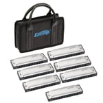 EASTTOP Harmonica set of 7-Pack 10Hole Blues harp mouth organ Diatonic Harmonica