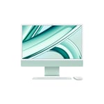 iMac 24-tommer Apple M3 med 8‑kjerners CPU, 8‑kjerners GPU / 16 GB / 256 GB SSD / Gigabit Ethernet / Magic Trackpad / Magic Keyboard / Grønn
