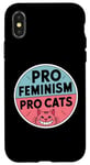 Coque pour iPhone X/XS Pro Feminism Pro Cats - Amateur de chats vintage défendant les droits des femmes