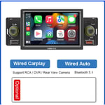 Ranipobo - Autoradio Bluetooth Carplay Android Auto 1 Din 5 Pouces Central Multimedia Lecteur MP5 MirrorLink fm 2 usb