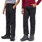 Peter Storm Childrens Unisex Kids' Nebraska Walking & Hiking Trousers with Elasticated Waist & 4 Pockets - Black - Size 9-10Y