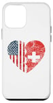 iPhone 12 mini Swiss American Flags Heart | United States Switzerland Roots Case