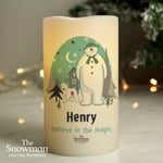 Personalised The Snowman and the Snowdog LED Candle Xmas Christmas Bedroom