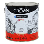 Crown One Coat Gloss -  Pure Brilliant White - 2.5L - Wood & Metal