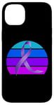 Coque pour iPhone 14 Plus Sensibilisation à la maladie d'Alzheimer bleu sarcelle, Mois de sensibilisation à l'Alzheimer violet