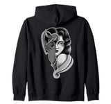 Devil is a Woman American Traditional Tattoo Flash Zip Hoodie