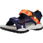 Geox Garçon J Borealis Boy Sandal, Bleu Marine Orange, 34 EU