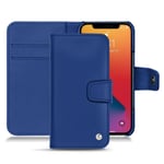 Housse cuir Apple iPhone 13 Pro - Rabat portefeuille - Bleu - Cuir lisse - Neuf