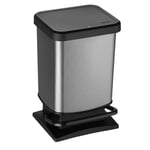 Poubelle 20L Rotho Paso graphite avec fonction marchepied Plastique