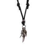 Alloy Leather Pendant Necklace Dragon Claw Gothic Adjustable 16 ~ 26 Inch4714