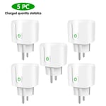 Tuya WiFi EU Plug,Smart Life,moniteur d'alimentation à distance,prise de courant,voix avec Alexa,Yandex,Alice,Google Home,20A - Type 5pcs WIFI 20A