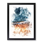 Alone Upon The Beach Watercolour Modern Framed Wall Art Print, Ready to Hang Picture for Living Room Bedroom Home Office Décor, Black A4 (34 x 25 cm)