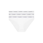 Calvin Klein Femme Slip Lot De 3 Bikini Coton Stretch, Blanc (White/White/White), M