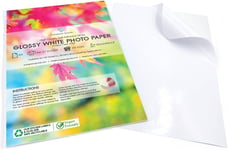 50 Feuilles A4 Blanches Etiquettes Autocollantes Papier Pour L'impression De Photos Et D'images | Papier Stickers a Résistantes Aux éClaboussures Pour Imprimantes à Jet D'encre & Laser