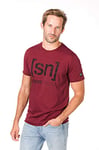 super.natural M Digital Graphic 140 T-Shirt en Laine mérinos. Homme, Grenade/Logo Camouflage imprimé 1, s