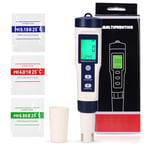 Appareil de mesure de la valeur du pH, testeur de pH pH-mètre Appareil de mesure du pH piscine 5 en 1 testeur numérique de qualité de l'eau pour pH ppm EC TDS