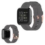 Fitbit Versa / Versa 2 / Blaze klockarmband i nylon - Mörkgrå Silvergrå