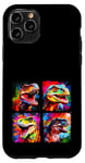 Coque pour iPhone 11 Pro Dinosaure T Rex Pop Art Dessin Coloré Peinture