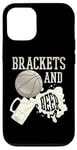 Coque pour iPhone 12/12 Pro Supports de basket-ball universitaire et boisson de tournoi de mars de bière