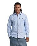 G-STAR RAW Men's Panel Cargo Regular Hemd, Multicolour (deep wave/white oxford D22973-7665-D858), M