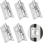 Charniere Porte Placard Charnière Porte Invisible Lourde Charniere Inox 5 Pcs Charnières Gond de Portes Paumelle Plate Meuble Cuisine Paumelles pour Portail Sans Vis (1,5 Pouce)