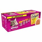 40 X 85g Whiskas 7+ Cat Pouches Pure Delight Poultry Selection In Jelly