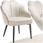 TecTake® Chaise de Salle à Manger rembourrée Cocktail Moderne Chaise Velours Fauteuil Salon Chaise Scandinave Pieds en Acier Élégant Chaise pour Coiffeuse, Chambre, Dressing, Salon