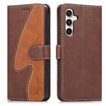 Fyriswho Coque pour Samsung Galaxy S23 FE 5G,Housse PU Leather Flip Portefeuille Case avec Cartes Fonction Stand Étui pour Samsung Galaxy S23 FE 5G - Marron