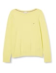 Tommy Hilfiger Women's CO Jersey Stitch Boat-NK Sweater Yellow Tulip XS