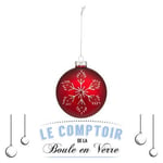 FEERIC Lights and Christmas - Boule DE Noel Verre 90MM IMP Flocon