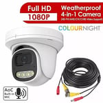 TURRET CCTV SECURITY CAMERA HD 2MP 1080P 20M BNC OUTDOOR COLOUR NIGHT VISION UK