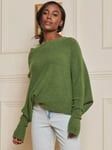 Jolie Moi Soft Knit Wool Blend Jumper, Olive Green